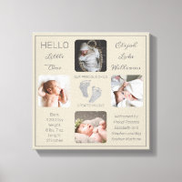 Fotavtryck av Många Photo Greige Birth Keepsak
