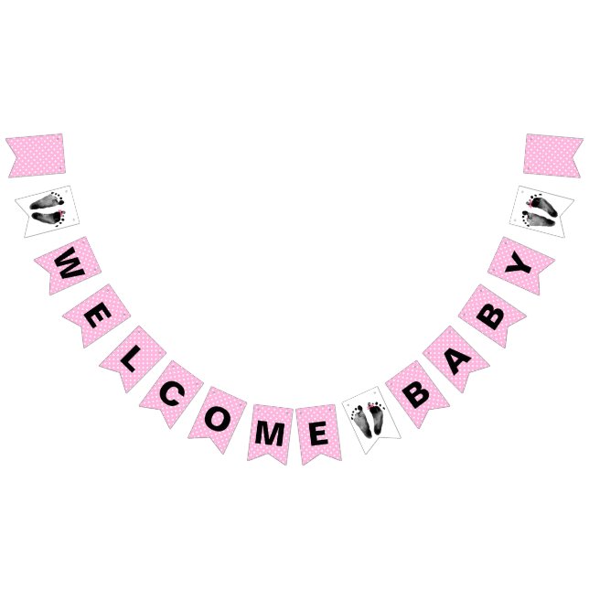 Fotavtryck av Polka Dot och Baby Vimplar (Alla)