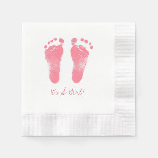 Fotavtryck av rosa och vit Baby Pappersservett