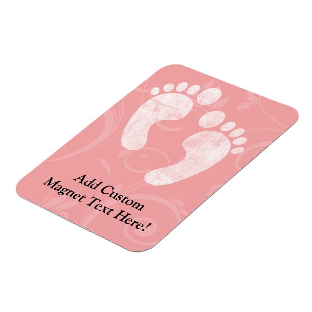Fotavtryck av rosa/vit Baby Magnet (Vänstra Sidan)