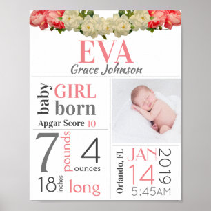 Fotavtryck för Rosa av fotavtryck för  Birth Stat  Poster