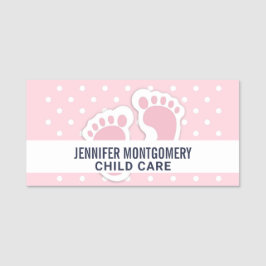 Fotavtryck för Rosa Flicka Namnbricka