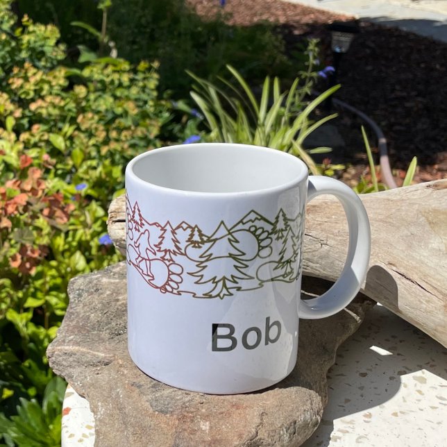 Fotavtryck för stor fotnoter Personlig mugg (Big Foot for Bob)