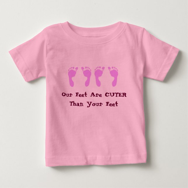 Fotavtryck från baby (Flickans Twillingar) T-shirt (Framsida)