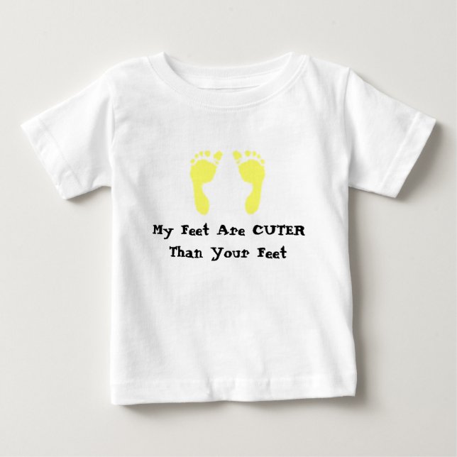 Fotavtryck från baby (Gult) Tee (Framsida)