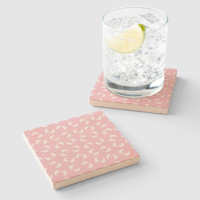 Fotavtryck från baby, Spädbarn foto, fotsteg, Rosa Stenunderlägg (Sidan)