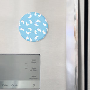 Fotavtryck från baby, Spädbarn, fotsteg, blått, po Magnet