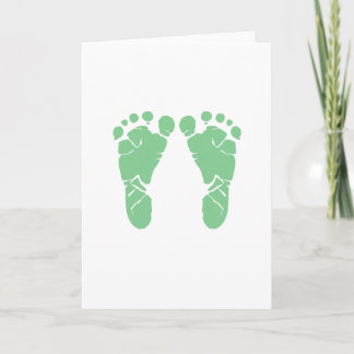Fotavtryck från grönt baby kort