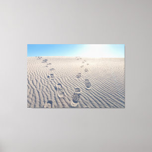 Fotavtryck i Desert Canvastryck