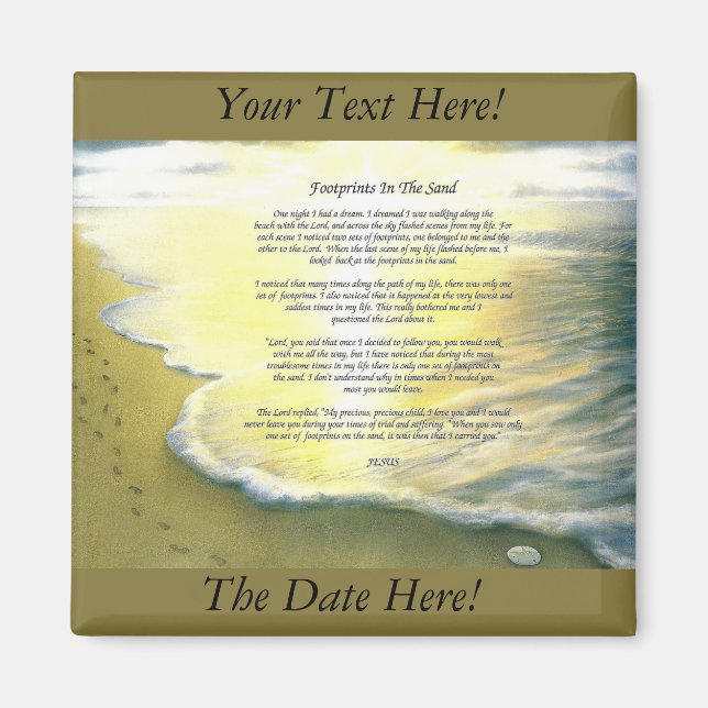 Fotavtryck i fyrkantstreck med två streck magnet (Framsidan)