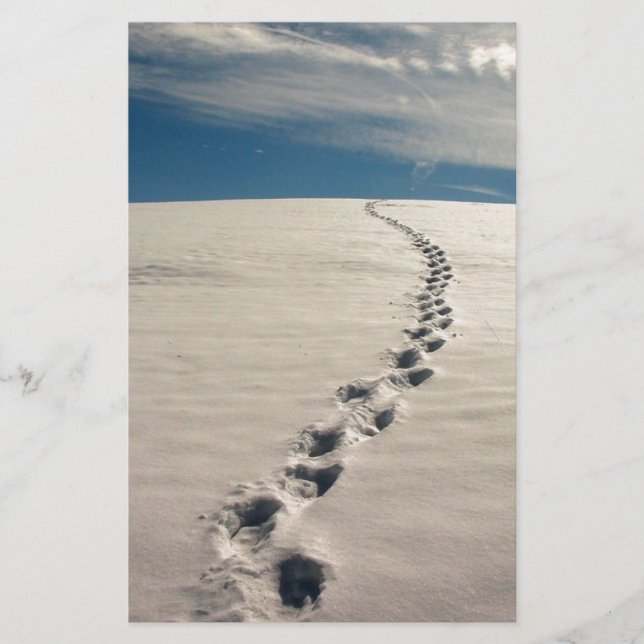 Fotavtryck i sand brevpapper (Framsida)
