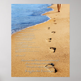 Fotavtryck i Sand-Dikt Poster