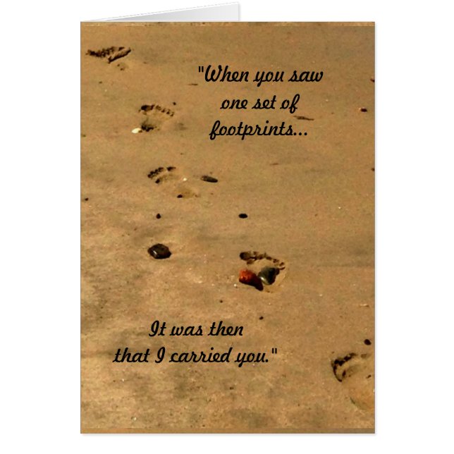 Fotavtryck i Sand Hälsningskort (Framsidan)