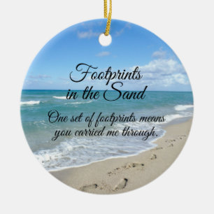 Fotavtryck i Sand Inspirational Christian Julgransprydnad Keramik