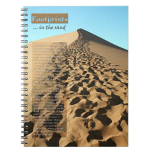 Fotavtryck i Sand Journal Anteckningsbok Med Spiral