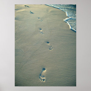 Fotavtryck i Sand Poster