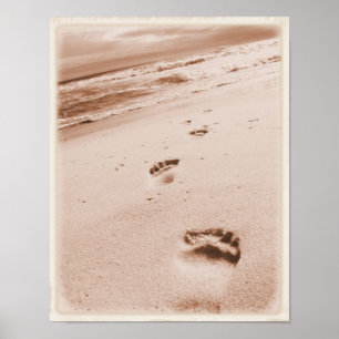 Fotavtryck i Sand Poster