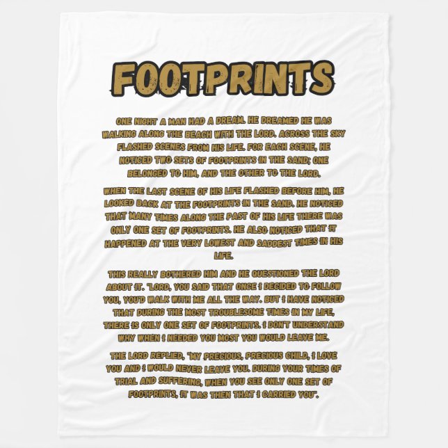 Fotavtryck i Sand Prayer Fleecefilt (Framsidan)