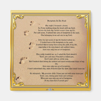 Fotavtryck i Sand Sober Champions Magnet