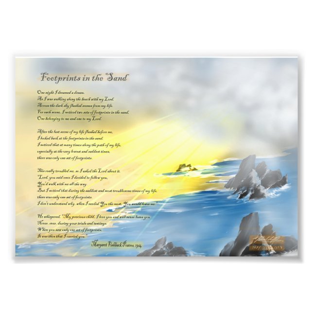 Fotavtryck i sanden... fototryck (Framsidan)