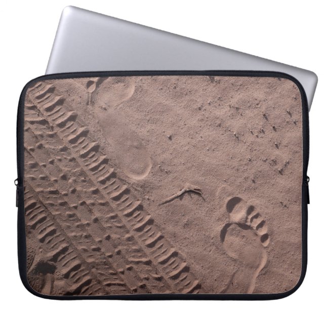 Fotavtryck i sanden laptop fodral (Framsidan)
