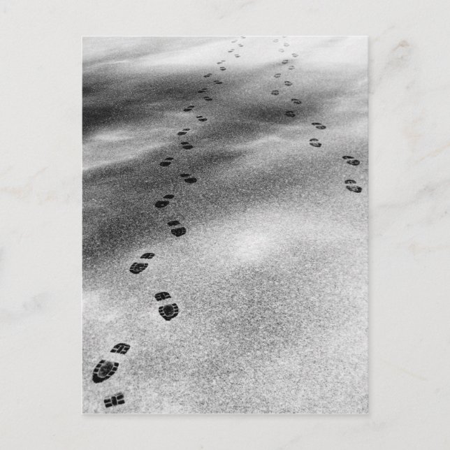 Fotavtryck i Snö Vykort (Framsida)