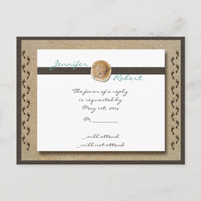 Fotavtryck i vykortet Sand OSA Inbjudan Vykort (Framsida)