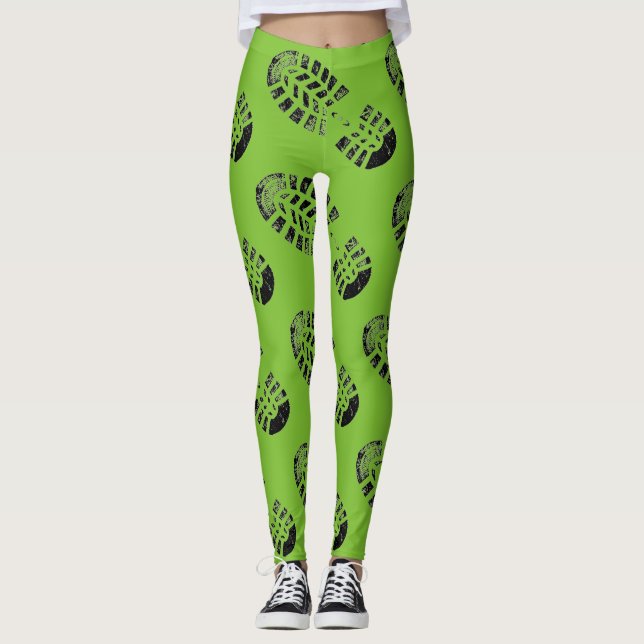 Fotavtryck Leggings Grön (Framsida)