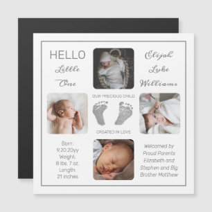 Fotavtryck Magnetic Photo Birth Notice