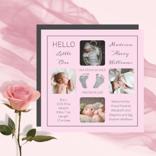Fotavtryck Magnetic Photo Birth Notice