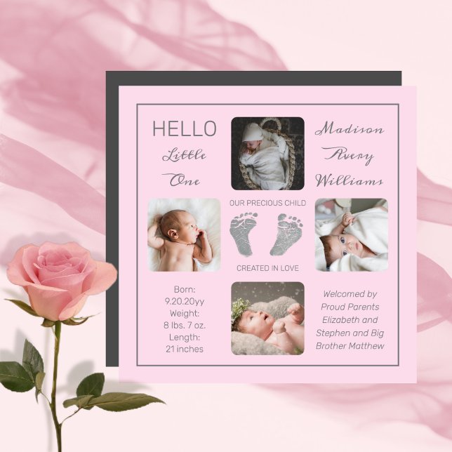 Fotavtryck Magnetic Photo Birth Notice (Skapare uppladdad)