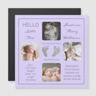 Fotavtryck Magnetic Photo Birth Notice