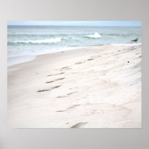 Fotavtryck på Beach Sand 16x20 Poster utskrift