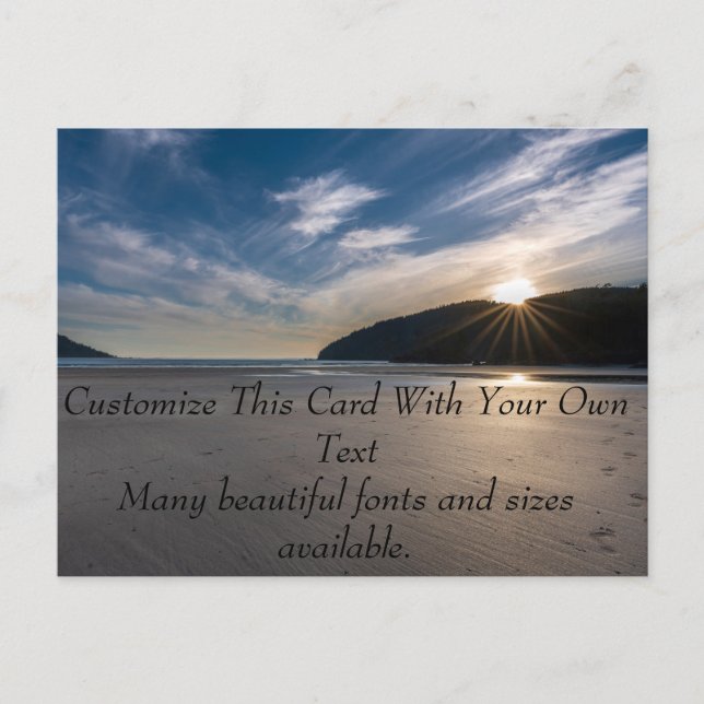 Fotavtryck på Beach Sand Vykort (Framsida)