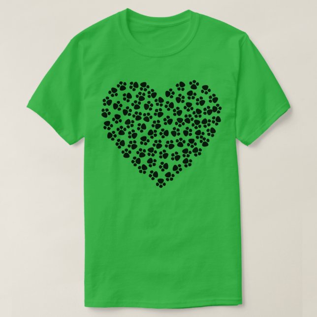 Fotavtryck på djur med kärlek-form t shirt (Design framsida)