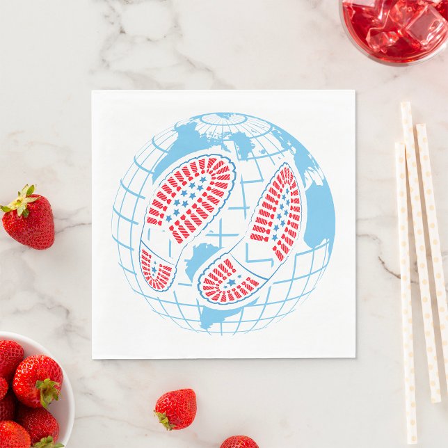 Fotavtryck på en glob pappersservett (Skapare uppladdad)