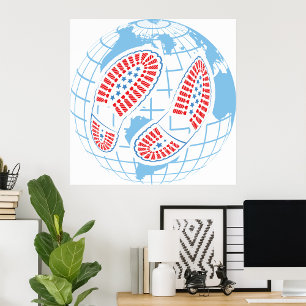 Fotavtryck på en global Poster