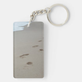 Fotavtryck på en moçambikiska strand