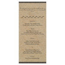 Fotavtryck på menyn Sand Bröllop