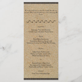 Fotavtryck på menyn Sand Bröllop Meny