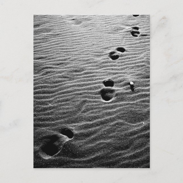 Fotavtryck på sand vykort (Framsida)