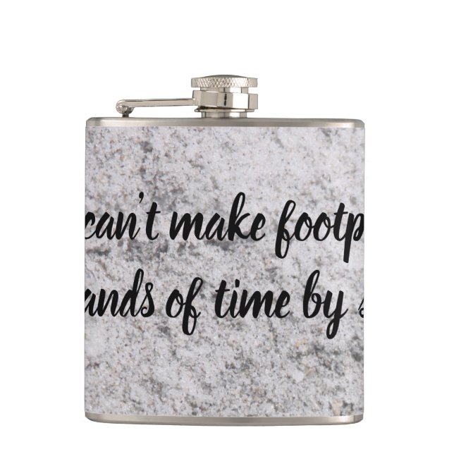 Fotavtryck på sandkolven fickplunta (Framsidan)