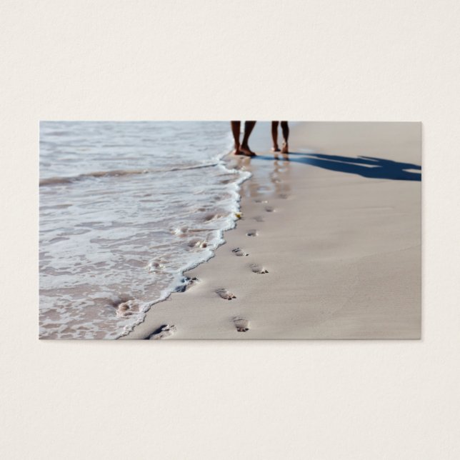 Fotavtryck på strand visitkort (Framsidan)
