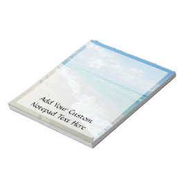 Fotavtryck på vit Sandy Beach, Scenia Aqua Blue Anteckningsblock