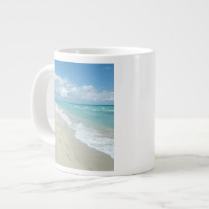 Fotavtryck på White Sandy Beach, Scenia Aqua Blue Jumbo Mugg