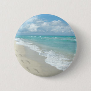 Fotavtryck på White Sandy Beach, Scenia Aqua Blue Knapp