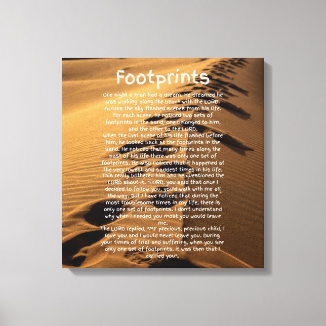 Fotavtryck Prayer Faith Baserad Canvas Art (Framsida)