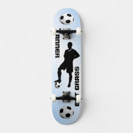 Fotblå/sportsblå design mini skateboard bräda 18,5 cm