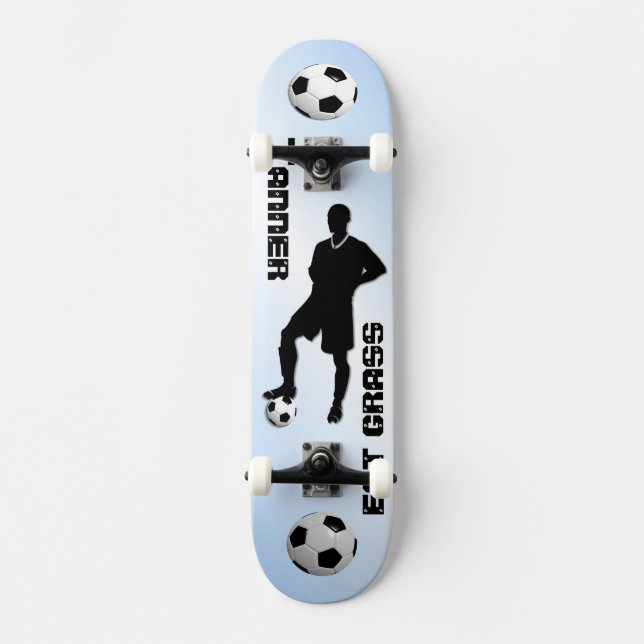 Fotblå/sportsblå design mini skateboard bräda 18,5 cm (Framsida)