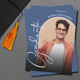 Fotblått för Studenten-skript Inbjudningar